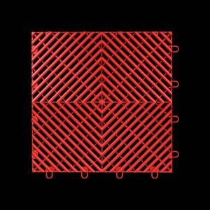 Piso Modular Automotivo OxyDeck na cor vermelho