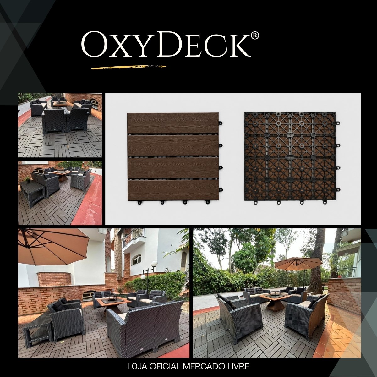 Deck Modular Premium 4 Ripas OxyDeck® SIGNATURE — Imbuia Maxx 3 Deck Modular Premium 4 Ripas OxyDeck® SIGNATURE — Imbuia Maxx - Imagem 3